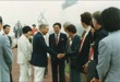 Mr. Nobutaka Shikanai heartily shakes hands with my wife Danica